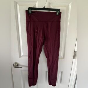 Lululemon Maroon crop (longer) leggings - size 8